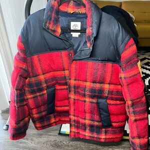 Timberland Plaid Hooded Puffer Jacket